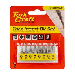 Insert Bit Set 8pce Torx T8 - T40 25mm